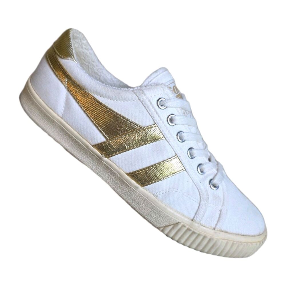 Gola Tennis Mark Cox Womens Casual Sneakers in Off White Gold Womens Size 8